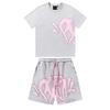 Unisex Y2K Streetwear Hoodie Jogger Set Cotton Blend Loose Fit Casual Outfit Men Women