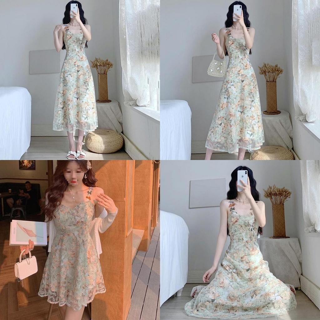 Vintage French Retro Slip Dress With Knit Fabric For Summer Casual Wear