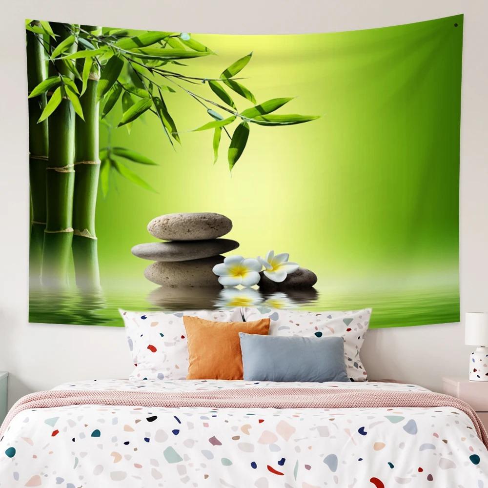 Lotus Forest Tapestry Bohemian Bedroom Waterfall Pattern Background Cloth Home Decor Living Room Wall Hanging Cloth