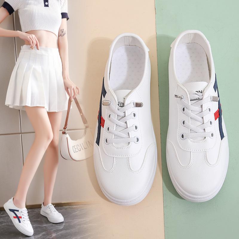 Spring/Summer Women's Korean Style Leather Flats - Versatile, Comfortable, Non-Slip, Breathable, White Casual Shoes
