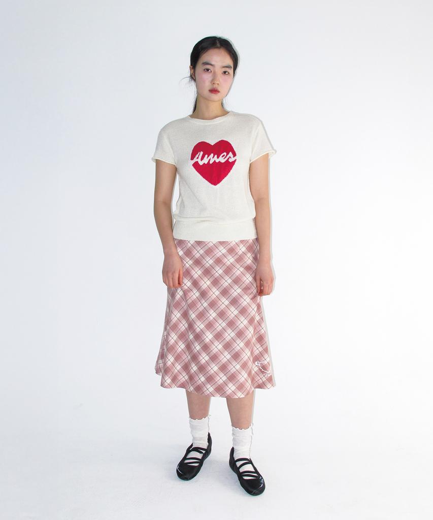 Ames Worldwide Grace Flared Midi Skirt Pink