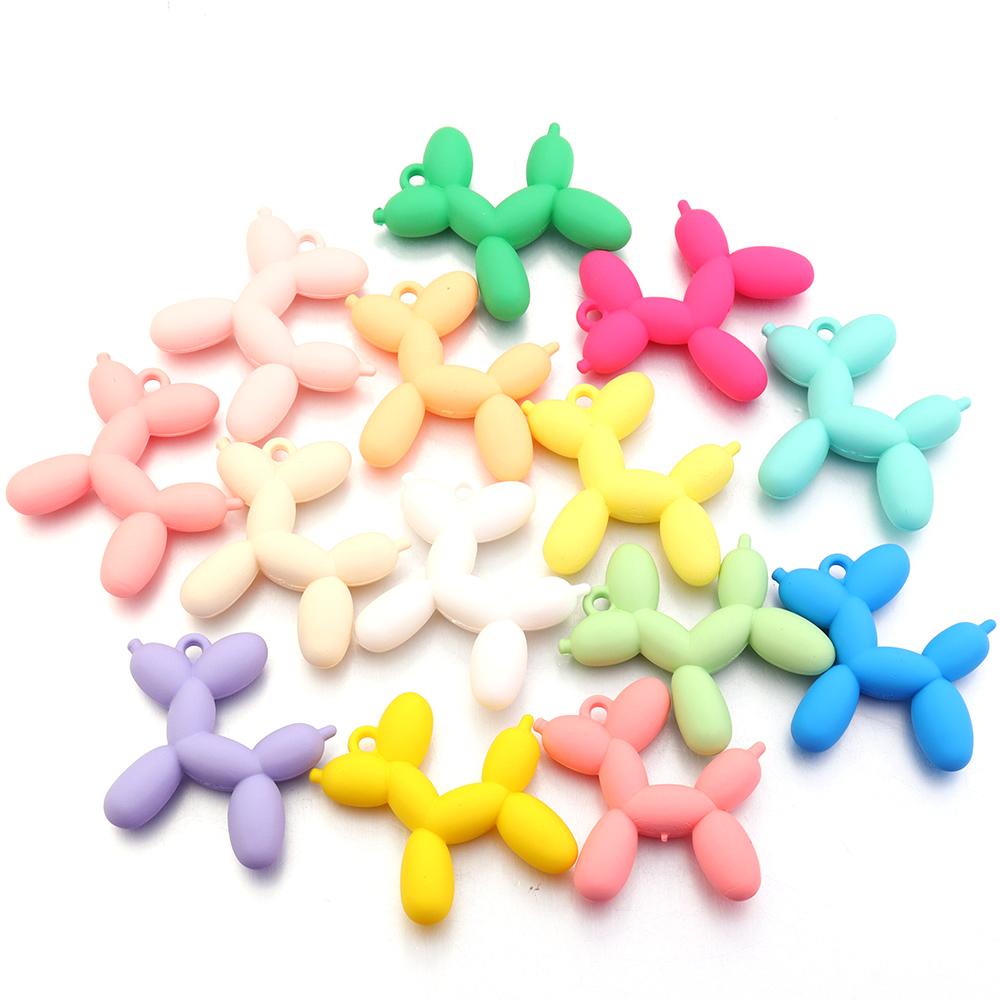 5pcs/lot Colorful Cute Acrylic Cartoon Balloon Dog Pendants For Jewelry Making DIY Bracelet Necklace Keychains Accessories