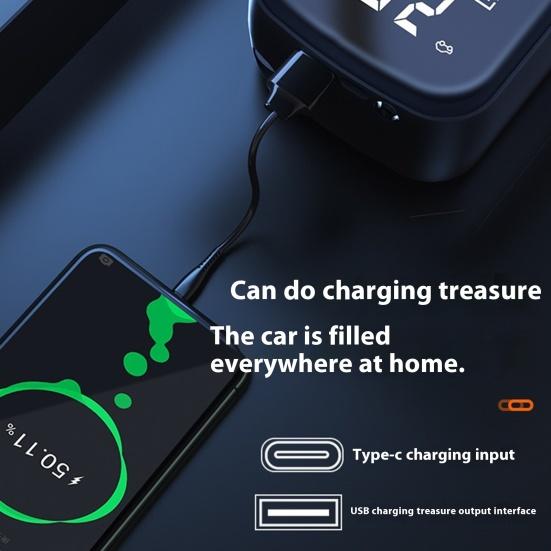 Mini compresor de aer pentru anvelope auto cu lumină LED, reîncărcabil, portabil, electric, pompă de umflat aer pentru anvelope de motocicletă, bicicletă