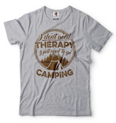 Camping Therapy T-shirt Vacation Camping Fishing T-shirt Gift Tee Shirt