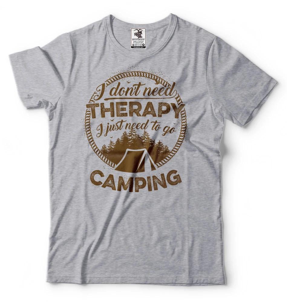 Camping Therapy T-shirt Vacation Camping Fishing T-shirt Gift tee shirt L
