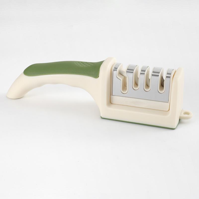 Stainless Steel Handheld Knife Sharpener Modern Multi-Stage Kitchen Tool for Quick and Efficient Sharpening