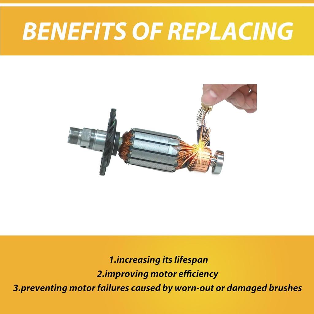 10 Pack N398321 Replacement Electric Motor Carbon Brushes Compatible with DEWALT DWP849 DWP849X DWP849X-B3 DWP849X-BR N398327 N103592 N088403 Power