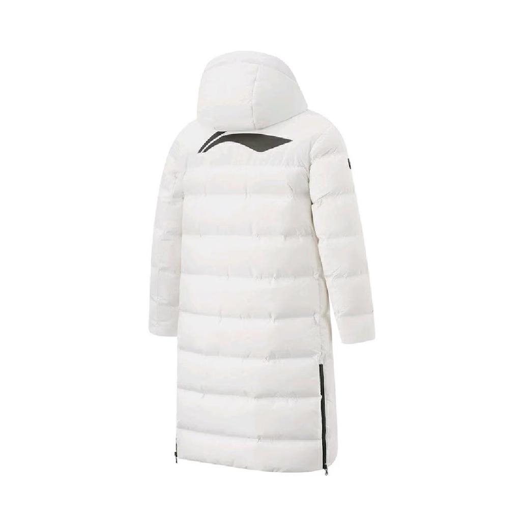 Li-Ning Fitness Series Sports Casual Simple Hooded Zipper Printed Fashion Comfortable Versatile Warm Down Jacket Men Outerwear AYMU569-3