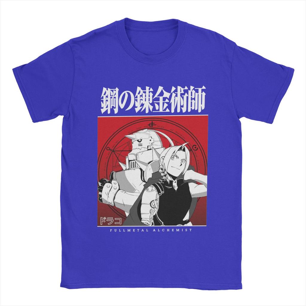 Fullmetal Alchemist T-Shirt Herren Baumwolle Geniales T-Shirt Rundhals Anime T-Shirts Kurzarm Kleidung Geschenkidee