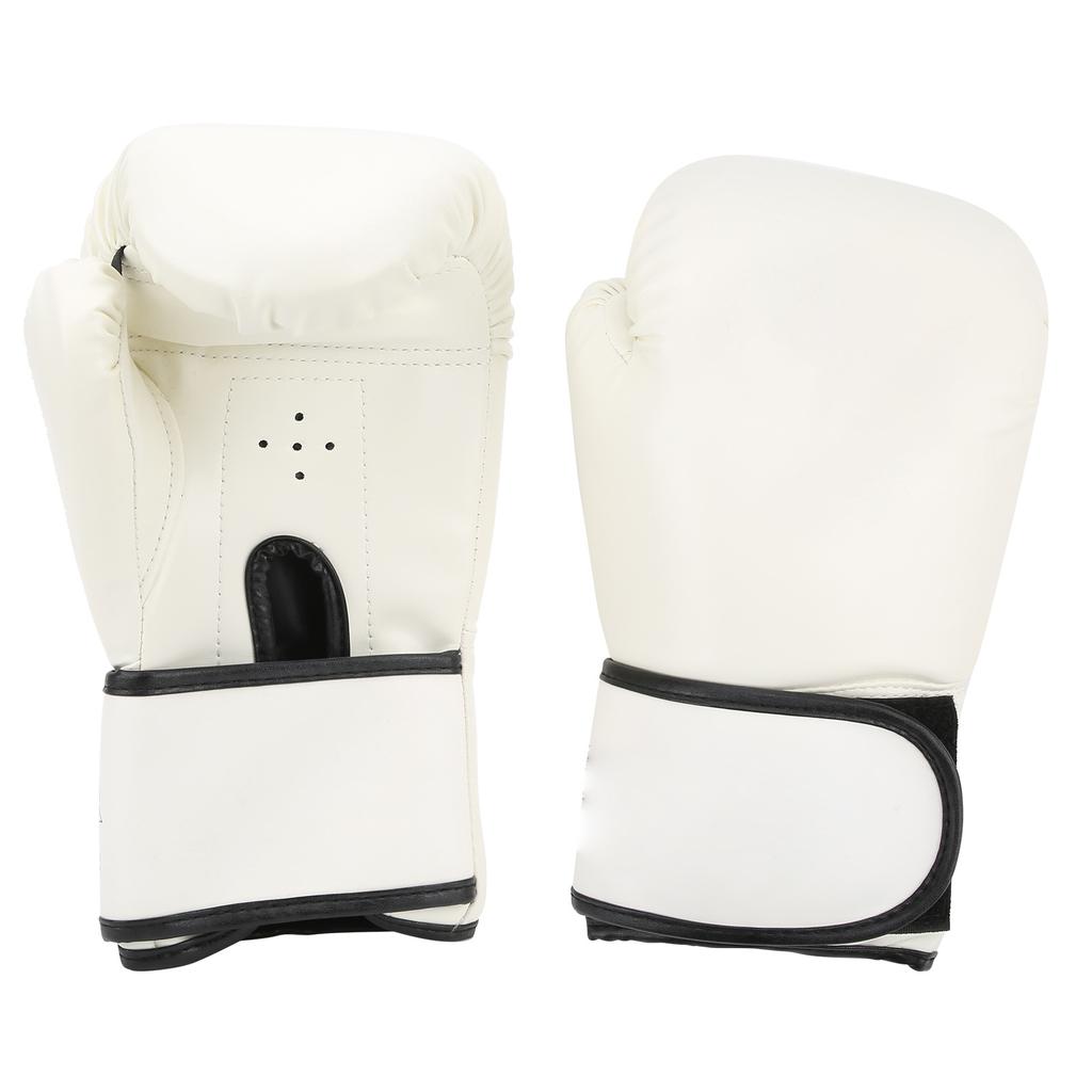 Adult Breathable Boxing Gloves Punching Bag Kickboxing MMA Training Gloves White