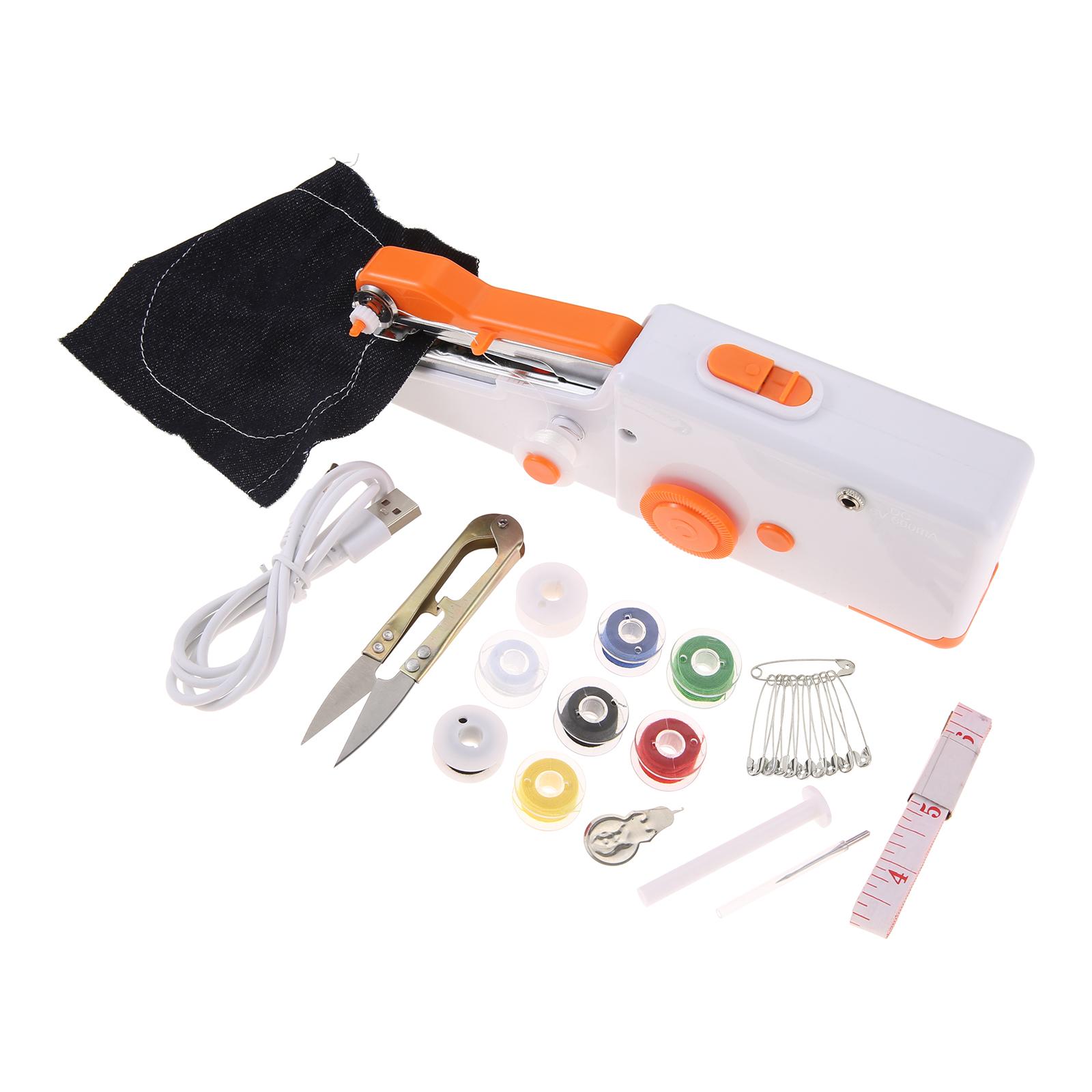 

Handheld Sewing Machine Electric Portable Sewing Machine for Beginners Sewing Clothes Apparel Family Travel DIY Fabric Repairs оранжевый