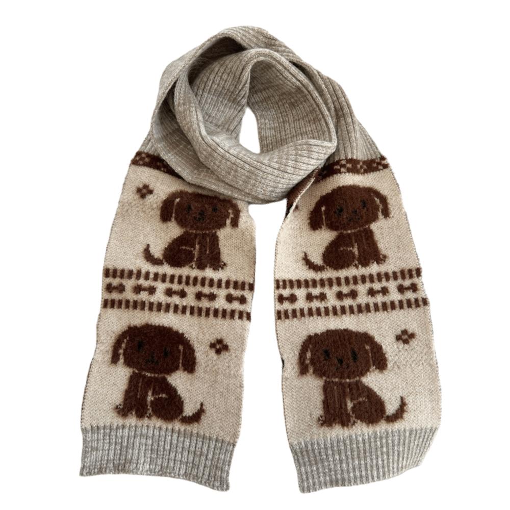 Jacquard Cartoon Katze Strickschal Süß Cool Winterwolle Schal Welpe Radfahren Halstuch Mädchen