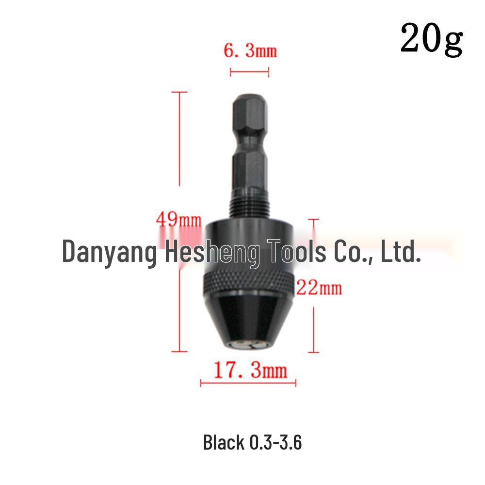 0.3-6.5mm Quick-Change Hex Shank Self-Centering Drill Chuck for 3.6 Electric Grinder