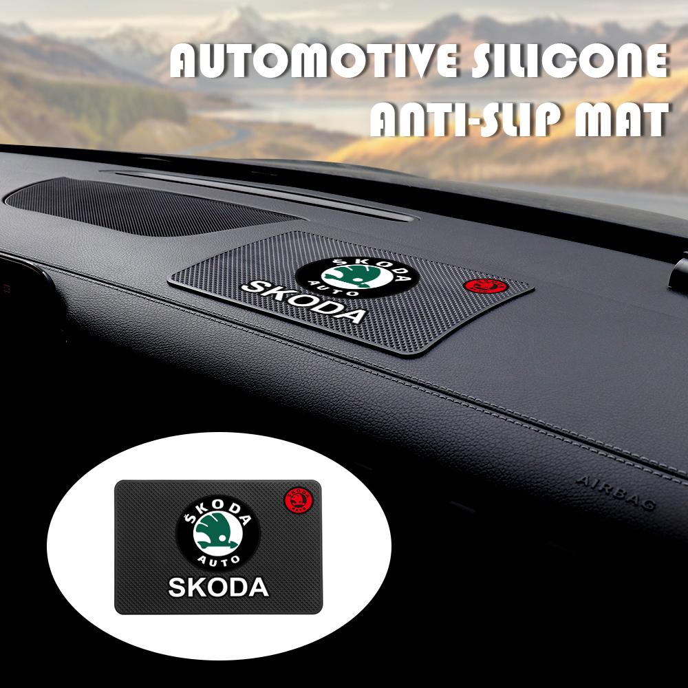 ZPMG6 1PC Car Style Non-slip Silicone Pad Dashboard Sticky Pad Mobile Phone Holder For Skoda Fabia Superb Rapid Karoq VII Yeti Kodiaq