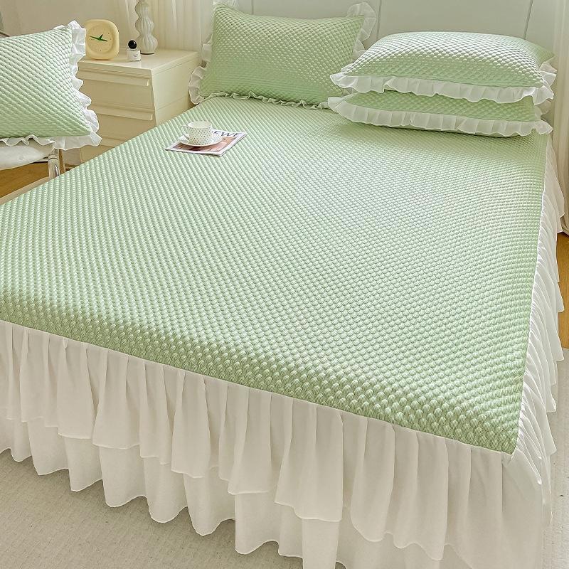 JingJingRS Summer Ice Silk Bed Skirt Mat