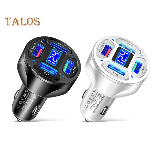 Adaptor încărcător auto 66W 4 porturi Încărcător USB Protecție inteligentă cip Detectare tensiune PC ignifug Rezistență la căldură Încărcător portabil pentru mașină pt.