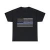 Thin Blue Line US Flag Graphic Tee Shirt, S-5XL