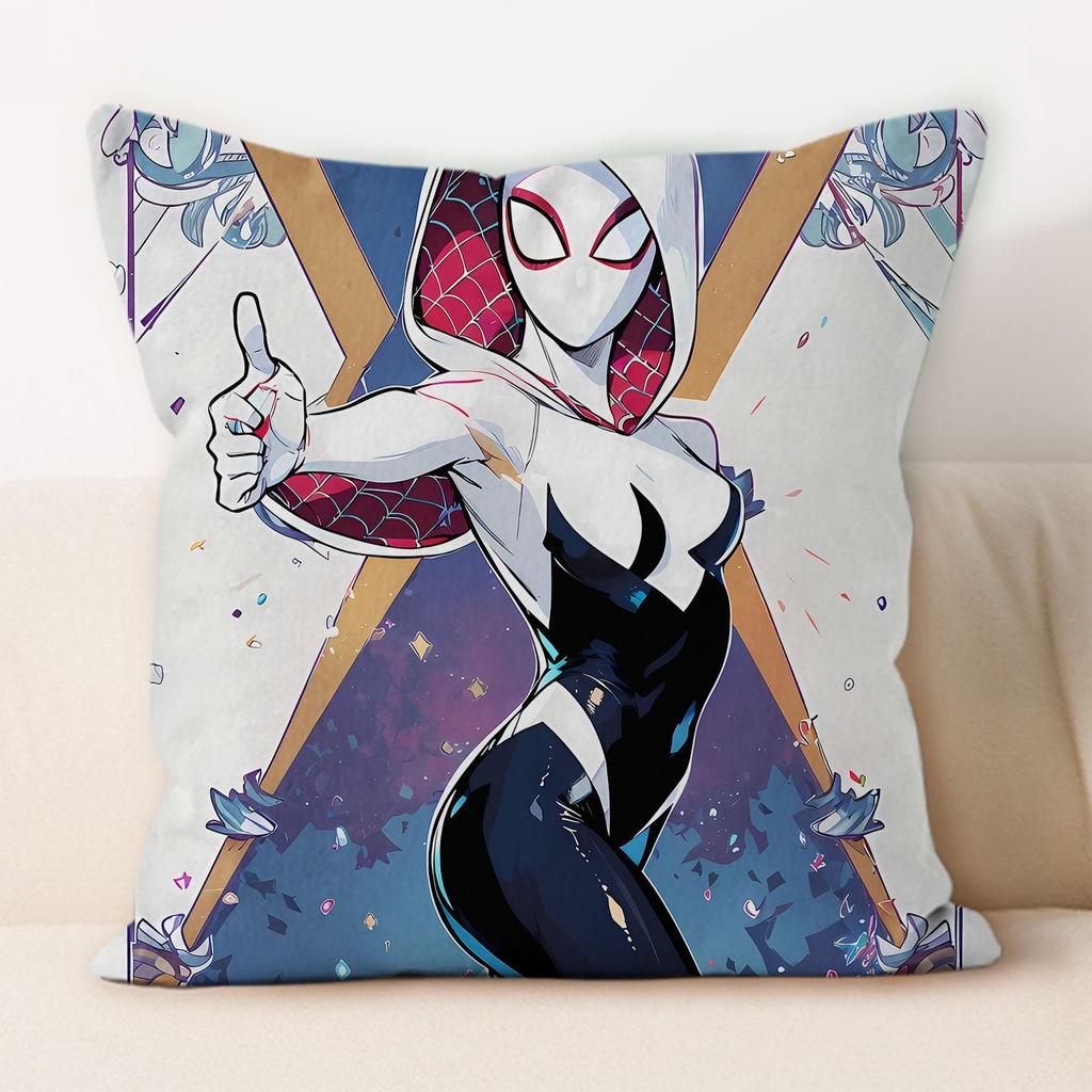 Superhero Spiderman Pillowcase Spider Gwen Printed Pillowcase Living Room Sofa Chair Cushion Cover Room Home Decor Gift