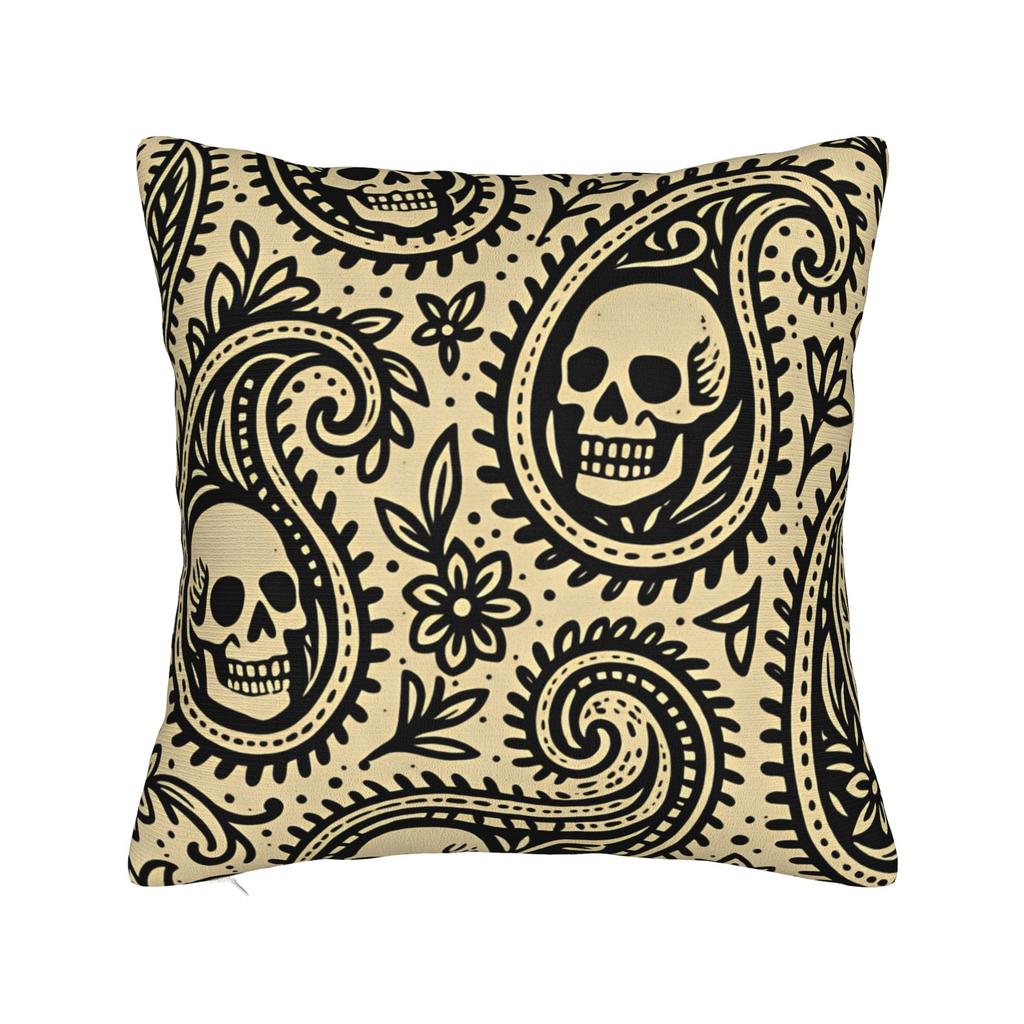 Brown White Paisley Western Seamless Pattern Pillow Case Cute Funny Pillow Cover Design Pillowcases For Couch Sofa Bedroom