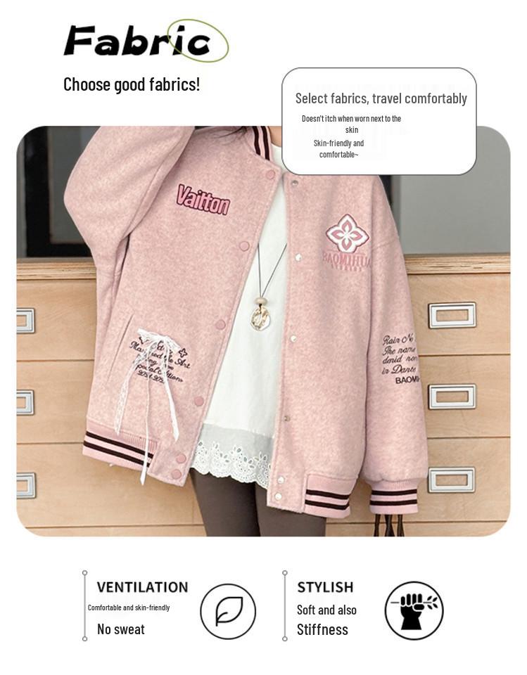 2025 Mädchen Rosa Langarm Stilvolle Herbstjacke