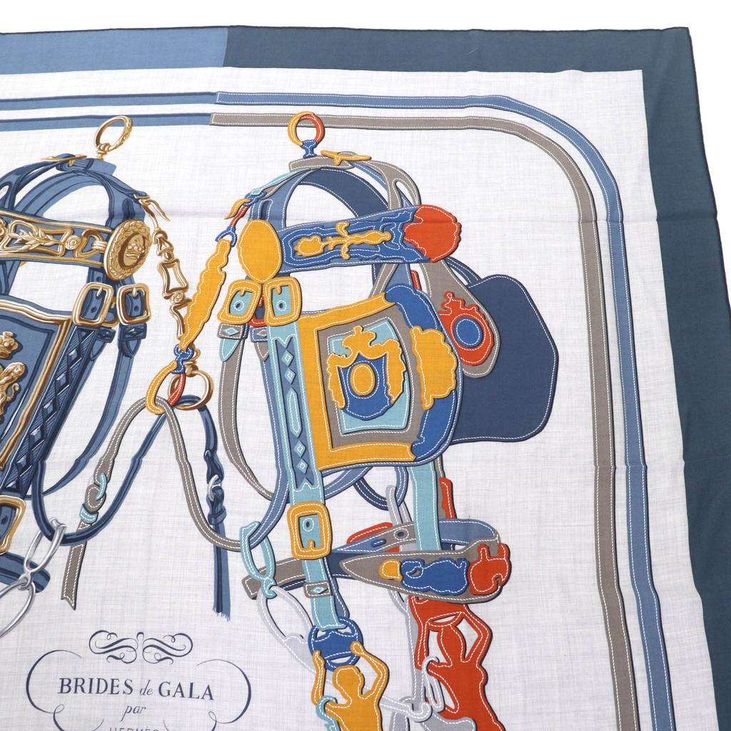 Makelloser HERMES Schal Bride de Gala Appliqué Piqué Kaschmir Damen Gebraucht