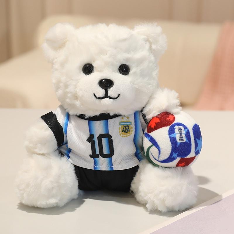 20cm Roztomilý Fotbalový Medvěd Plyšová Hračka Různé Fotbalové Dresy Fotbalová Plyšová Panenka Sběratelský Předmět pro Fanoušky Dekorace do Pokojíčku Dárek k Narozeninám Děti Kluci