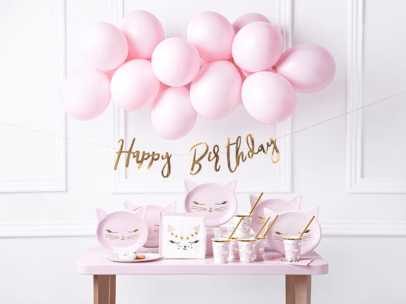 Partydeco Baner Happy Birthday Rozowe Zloto 165X62Cm