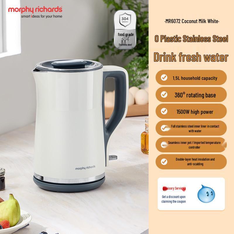 

Mofei Insulated Stainless Steel Electric Kettle | Boils, Dechlorinates & Maintains Temperature