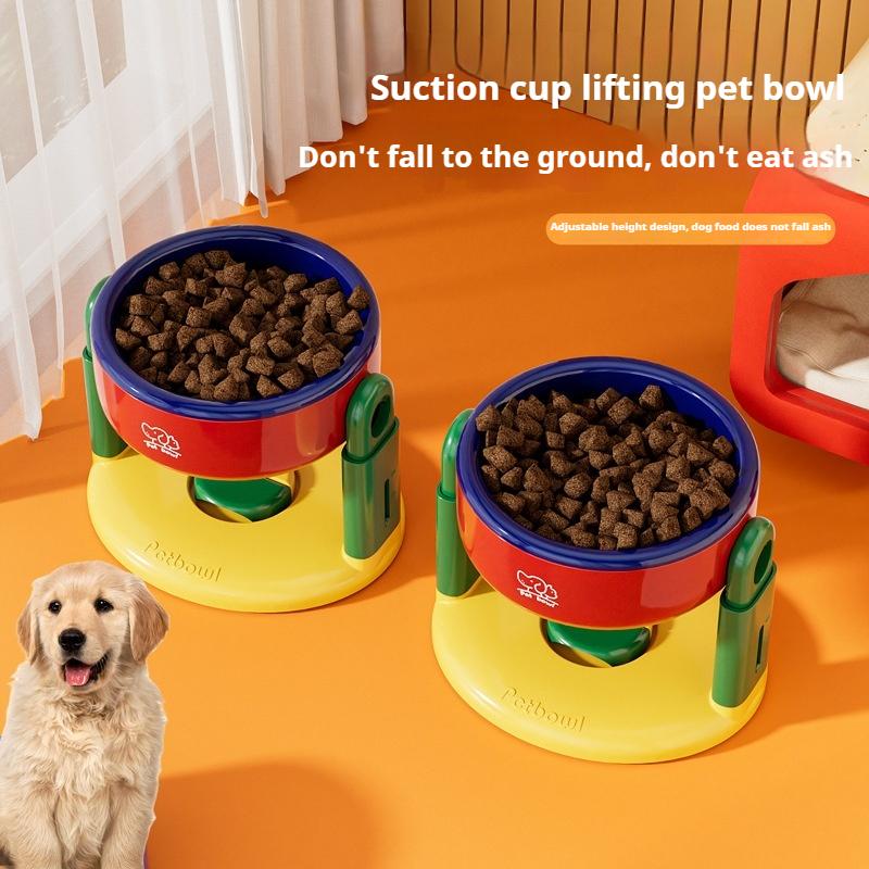 Pet Supplies Suction Cup Pet Bowl Lift Adjustable Cat and Dog Universal Protection Cervical Vertebra Oblique High-foot Bowl To Prevent Tipping
