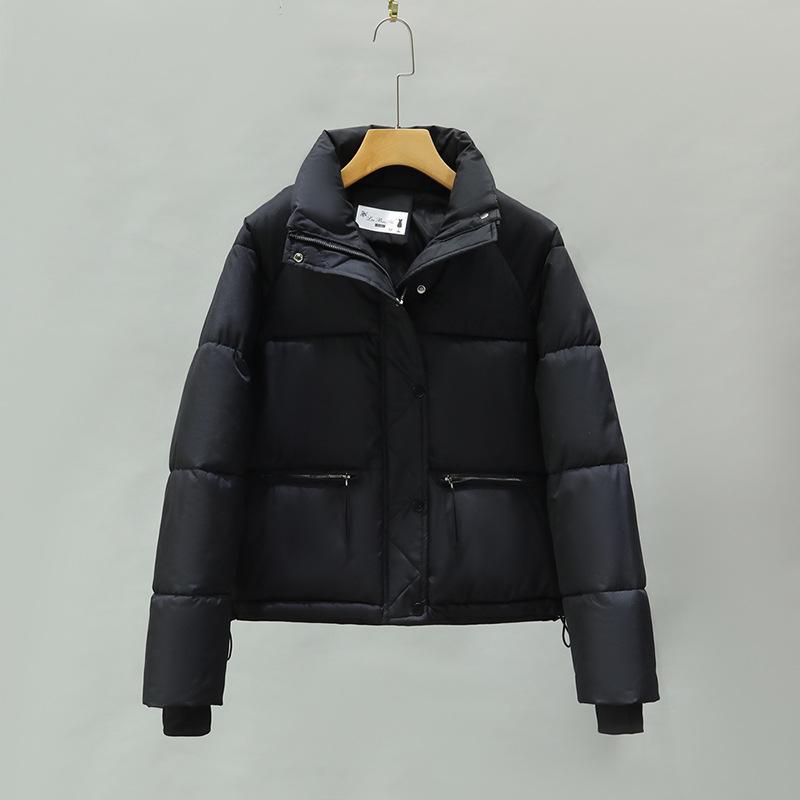 Winter New Cotton-padded Jacket Women's Short Stand-up Collar Cotton-padded Jacket Loose Warm Live Coat In Winter.