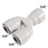 Two-Way Splitter,3/8" Push-fit Fitting Y Type Divider,Quick Joint Connector for Homebrew Tubing Pipe Hose & Reverse Water Filter