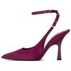 Fashion Comfortable Satin Effect Open-Back Stiletto Heels 11cm Women Heels Pink 13204510604