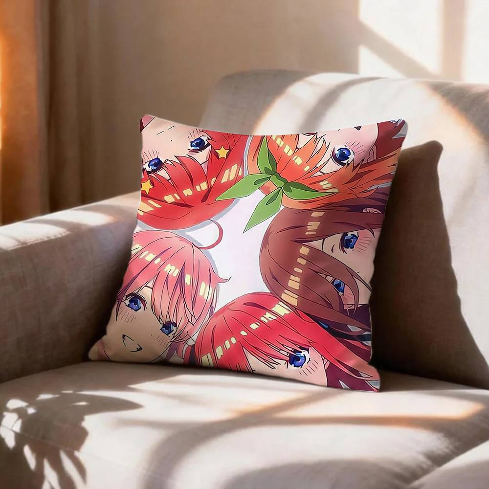 CUTE TThe Quintessential Quintuplets   Pillow Case Pattern Printed Pillowcase For Living Room Sofa Cushion Cover
