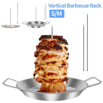 Dikey Barbekü Rafı Paslanmaz Çelik Barbekü Izgara Tutucu Çıkarılabilir Kızartma Aparatı Biftek Bira Tavuk Mutfak Barbekü Aksesuarları