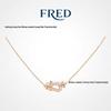 Fred Women's 18K Rose Gold Horsebit Necklace with Diamond Inlaid Twisted Rope Chain - Light Luxury Autumn Winter Accessory