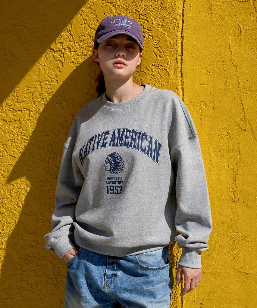 Peullukeu Native American Sweatshirt Grey Fmt3084-Z