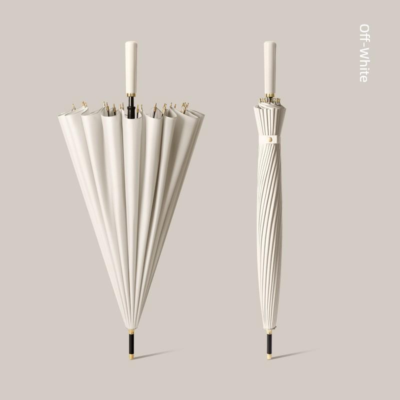 24-Rib Automatic Umbrella, Large Business Straight Umbrella, Double-Handle Factory-Printed Logo Advertising Long-Handle Umbrella