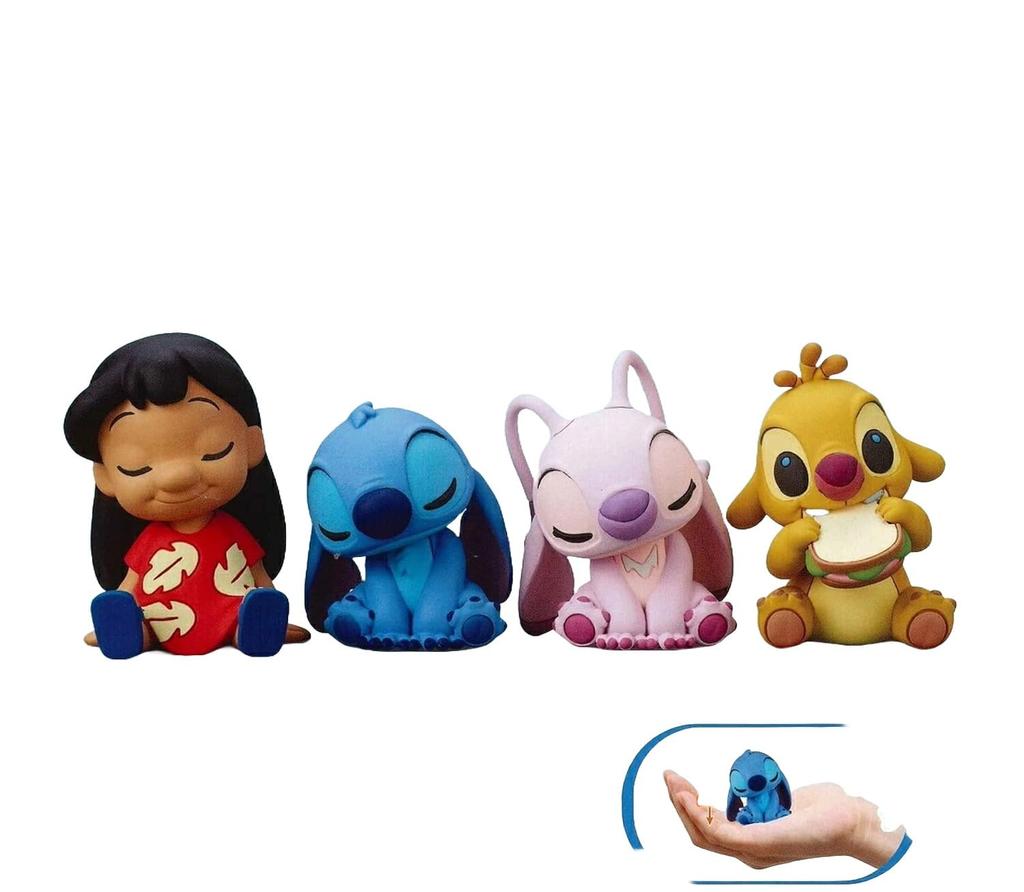 Takara Tomy Arts Disney Shoulder Zun Fig Lilo & Stitch X Complete Set of 4, Gachapon Capsule Toy