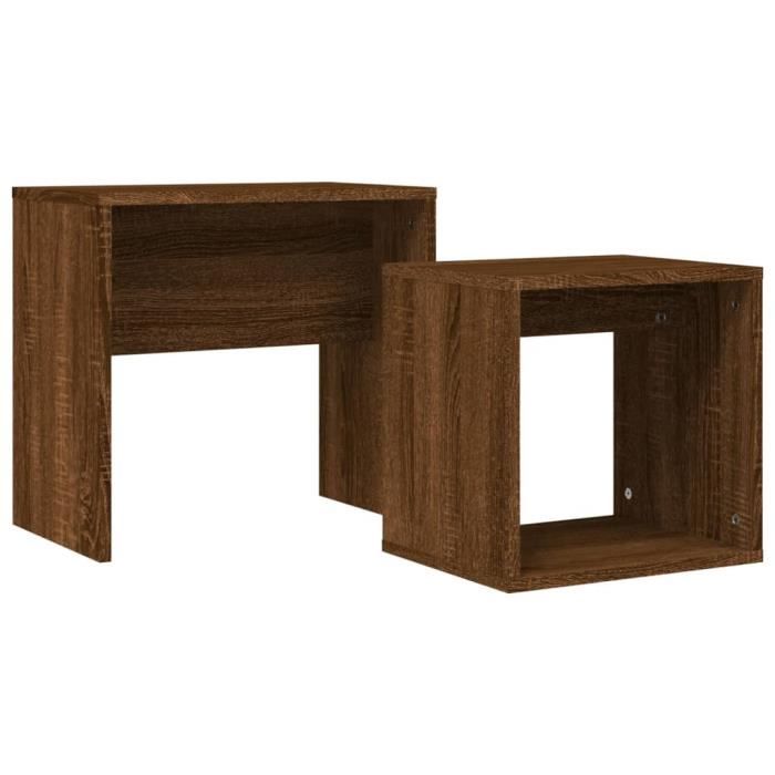 VidaXL Tables basses gigognes 2 pcs chêne marron bois d'ingénierie 815542