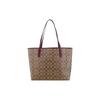 Coach City 33 Classic Monogram Tote Bag Women Tote Khaki Deep-Berry-Red 5696-IMRSF