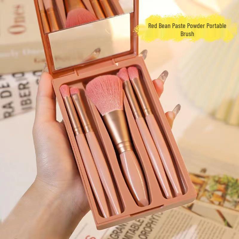 Morandi 5-Piece Eye Makeup Brush Set with Window and Mirror – Soft, Portable & Affordable.