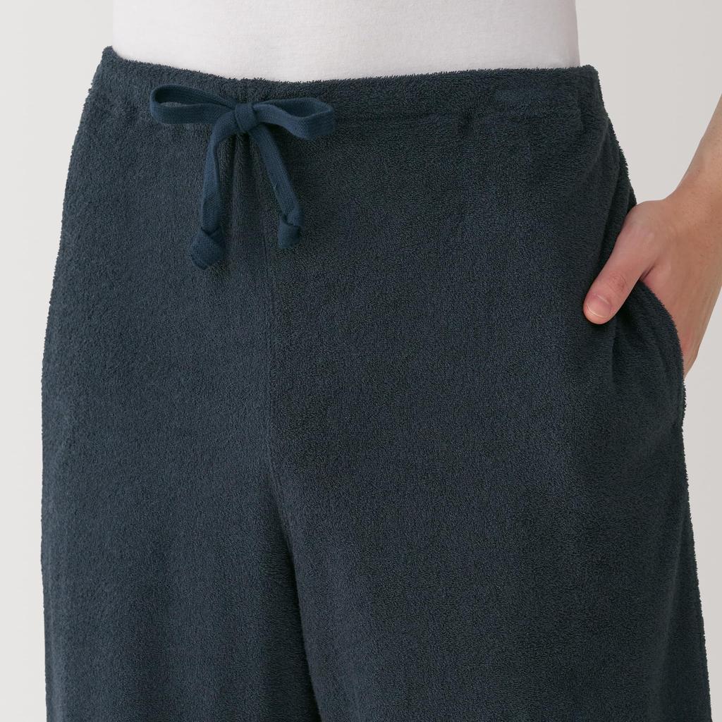 MUJI Towel Double Sided Pile Short Sleeve Room Wear Set FB0XZA5S Dark Navy Border XS Men's Men's Men's