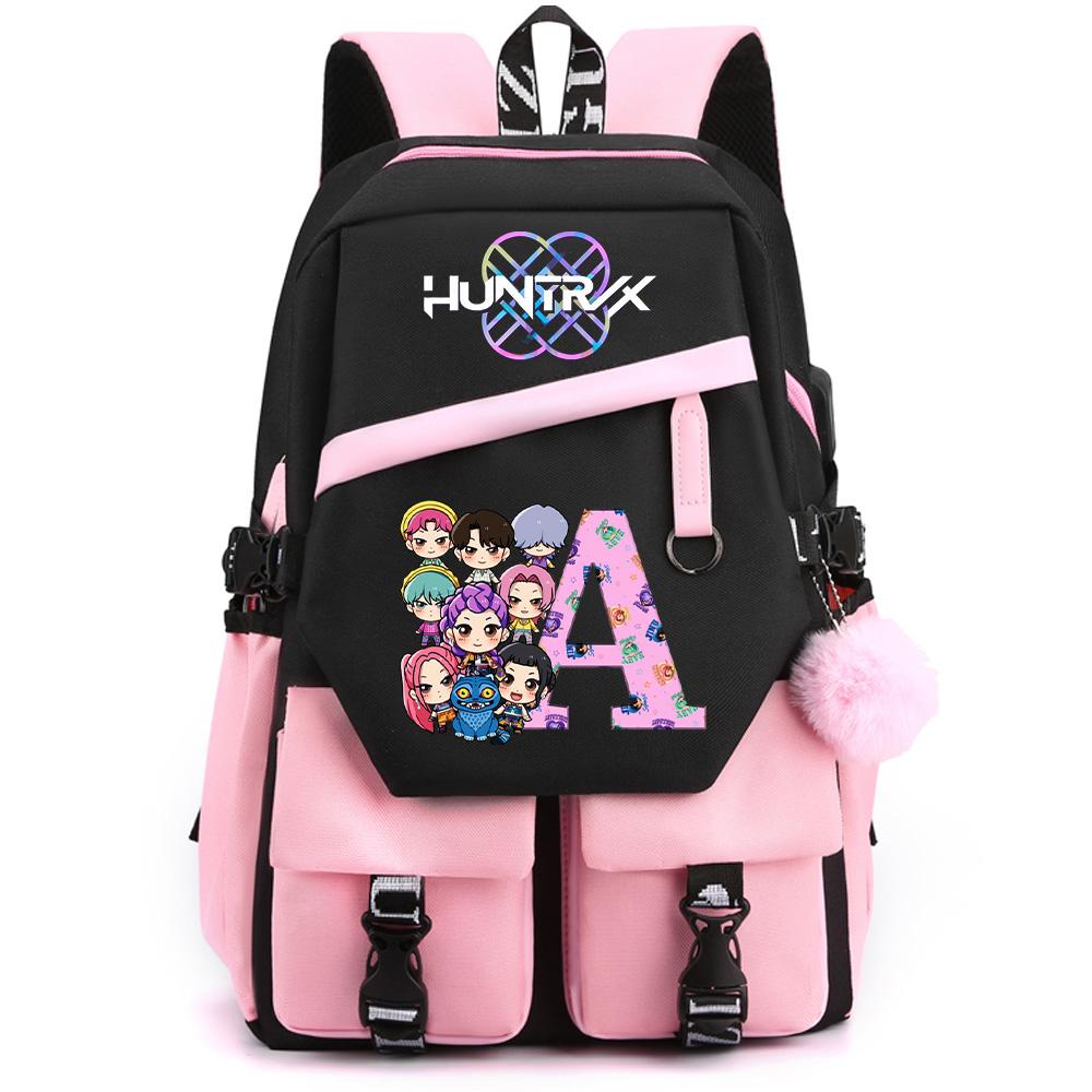 26 English Letter K-pop Demon Hunters Printed Large Capacity Backpack for Teenger Student Girl Boy Schoolbag Bookbag Women Waterproof Travel Bag
