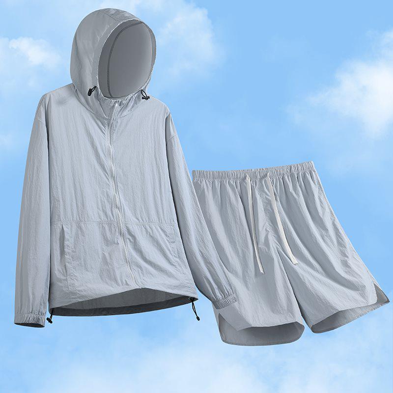 Yi Mi Cang Summer Sun Protection Set: High-Quality Nylon Jacket & Quick-Drying Breathable Shorts for Couples
