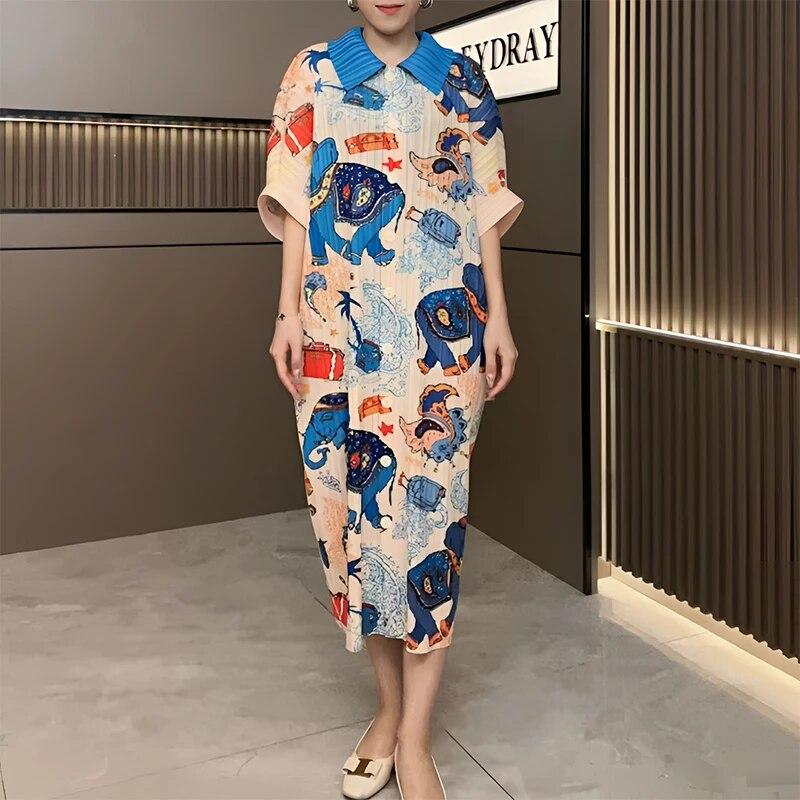 Мятое весенне-летнее новое тонкое и модное женское универсальное длинное женское платье с лацканами One Size синий