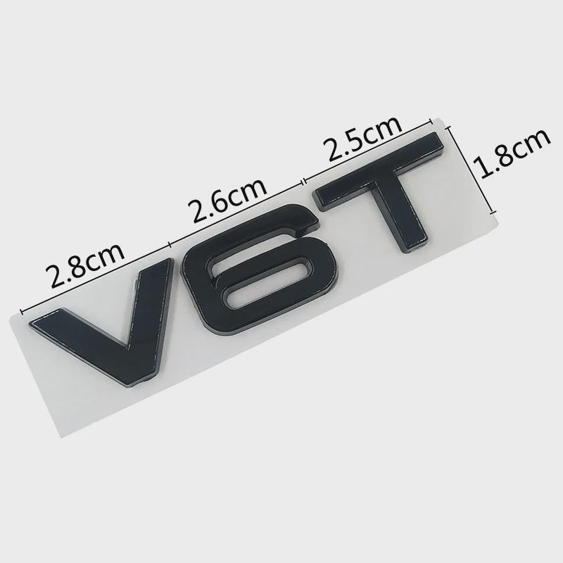 Car Styling 3D Metal V6T V8T V6 V8 T Fender Side Body Emblem Tail Trunk Fender Badge Sticker For A4 A3 A5 A6 A1 Q3 Q5 Q7