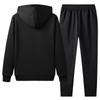 Large Size 5XL Men's Stretch Cold Proof Sportswear Set Top Hooded Sportswear Loose Warm Solid Color 1 Set Of Clothes