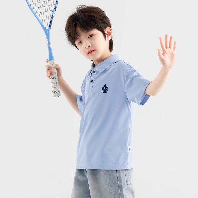 

Летняя поло-футболка Duoduojia в академическом стиле для мальчиков 150