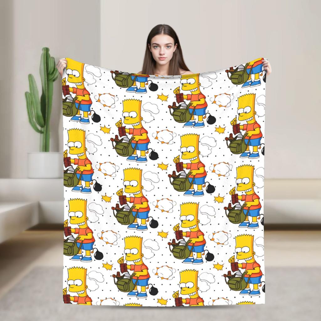 Blanket The S-Simpsons Travel Office Flannel Bedding Throws For Couch Chair Super Warm Design Bedspread Birthday Present