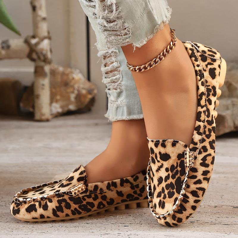 Leopard Print Casual Loafers